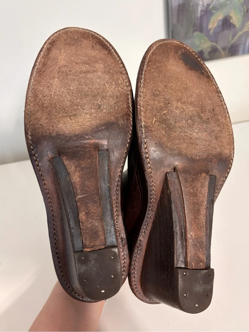 Bed Stu Cobbler Series Ankle Booties Womens Size 8 Brown Leather Wedge Western